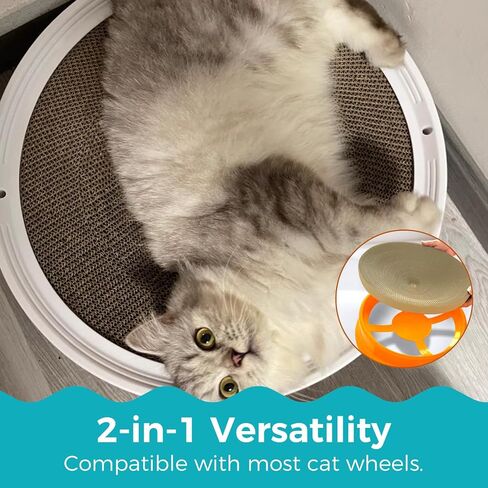 2Pcs Round Cat Scratcher Refill, 10 Inch Diameter Cardboard Cat Scratching Board Circle Replacement Pads for Indoor Cat Toy in Kuwait
