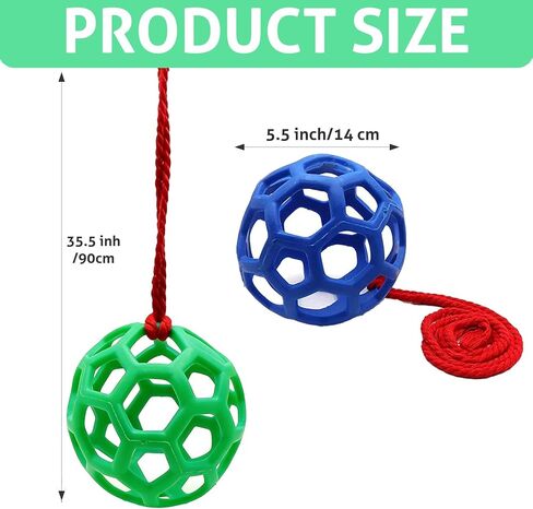 2 Pcs Toys for Pigs, Treat Ball Toy for Mini Pigs, Mini Pig Enrichment Toy Suitable for Farms, Pig Chew Feed Ball with Hanging Rope Suitable for Indoor and Outdoor Use to Play with in Kuwait