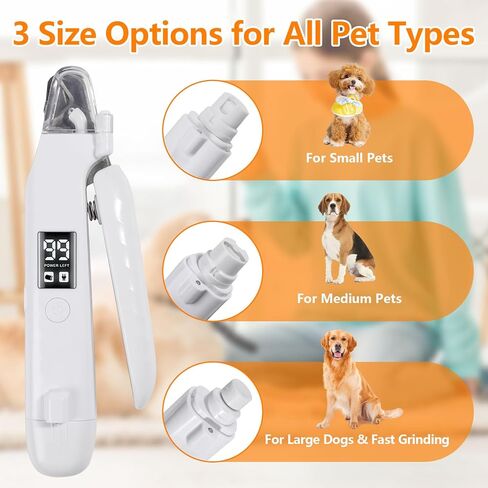 ماكينة قص أظافر الكلاب 2 في 1 ومطحنة أظافر الكلاب، أدوات تشذيب أظافر الكلاب مع مصابيح LED، قابلة لإعادة الشحن عبر USB، مستشعر سريع وواقي من رذاذ الماء، أدوات تشذيب أظافر القطط للكلاب والقطط الصغيرة والمتوسطة والكبيرة in Kuwait