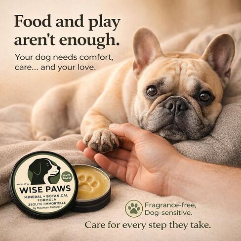 Advanced Formula Dog Paw Balm for Hot Pavement, Grass & Rough Terrain – Zeolite Powder Pawtection for Burnt, Irritated, Dry Cracked Paws – Natural Paw Care with Immortelle – Wooden Applicator – 1.7 oz in Kuwait