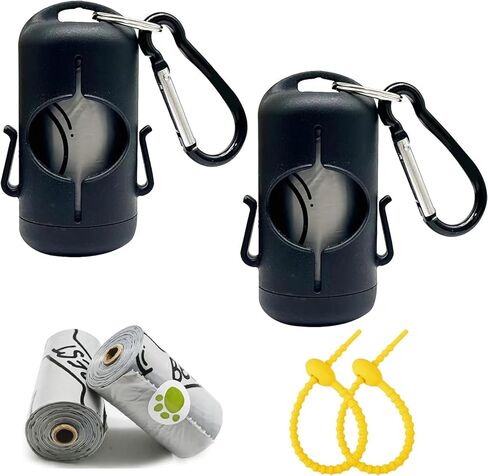 Dog Poop Bag Holder with Leash Clip, Adjustable Strap & 2-Side Hooks for Used Dog Waste Bags (Green) in Saudi Arabia