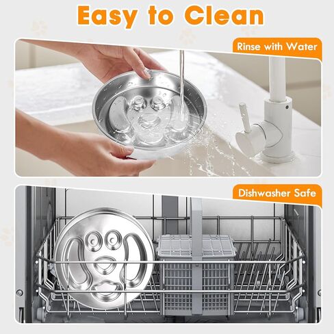 Stainless Steel Slow Feed Dog Bowl, 2 Pack Metal Slow Feeder Dog Bowls & Lick Bowl Plate, 2 Cups Double-Sided Non-Slip Small Medium Fast Eaters Puppy Puzzle Maze Slow Eating Dish for Dry Wet Raw Food in Kuwait