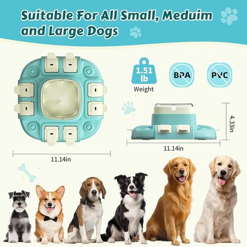 2 Levels Dog Puzzle Toy, Slow Feeder for Fast Eating Pets Interactive Dog Treat Puzzle Toys for IQ Training, Treat Dispenser for Small Medium Large Dogs, Cats in Kuwait