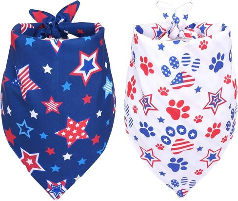 Yookat Dog Bandanas 2PCS وشاح مثلث قابل للعكس قابل للتعديل مناسب للكلاب والقطط الكبيرة والمتوسطة والصغيرة in Kuwait