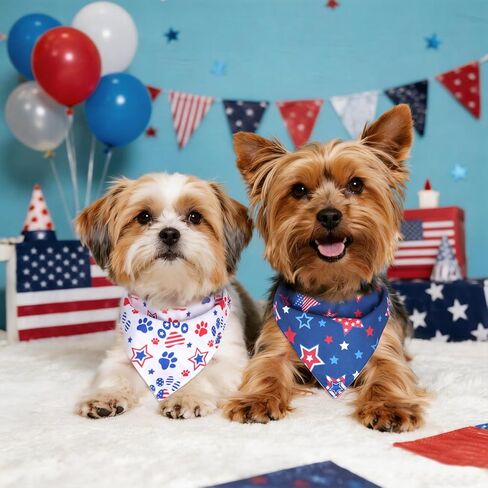 Yookat Dog Bandanas 2PCS وشاح مثلث قابل للعكس قابل للتعديل مناسب للكلاب والقطط الكبيرة والمتوسطة والصغيرة in Kuwait
