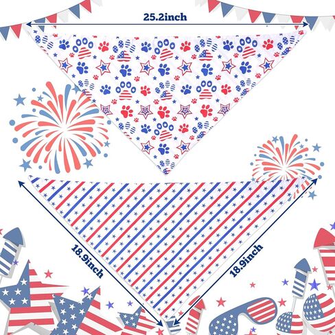 Yookat Dog Bandanas 2PCS وشاح مثلث قابل للعكس قابل للتعديل مناسب للكلاب والقطط الكبيرة والمتوسطة والصغيرة in Kuwait