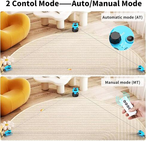 Cat Toys for Indoor Cats, Interactive Cat Toy Chasing Running Lure Course for Cat Kitten Play Chase Hunt Instinct Exercise, Auto Smart DIY Multi-track Cat Feather Toy with Mouse Sound(Cyan-blue) in Kuwait