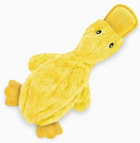 Yellow Duck Dog Toy, No Stuffing Squeaky Plush Duck Toy for Puppy, Soft Fluffy Interactive Pet Chew Toy for Small Medium Dogs in Kuwait