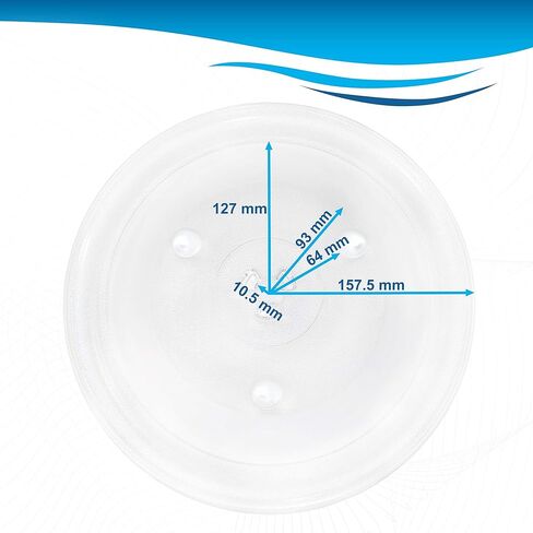 HQRP 12-3/8 inch Glass Turntable Tray Compatible with Frigidaire 5304463314 FFCM1134LS FMCB115GC FMCB115GM Microwave Oven Cooking Plate 315mm in Kuwait