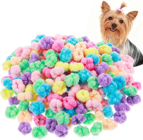 Xinjoduz 200PCS 0.8inch Dog Hair Ties Scrunchies Small Candy Color Hair Rings Bands Cute Comfortable Mini Elastic Puppy Accessories for Cats Yorkshire Doggy Maltese Dogs Pet Grooming, No Damage Hairs in Kuwait
