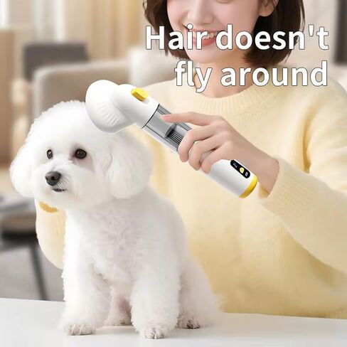 3-in-1 Pet Grooming Dryer Brush – Low Noise Dog & Cat Hair Dryer, Blower, Deshedding Comb & Vacuum Cleaner for Fast Drying and Hair Removal in Kuwait