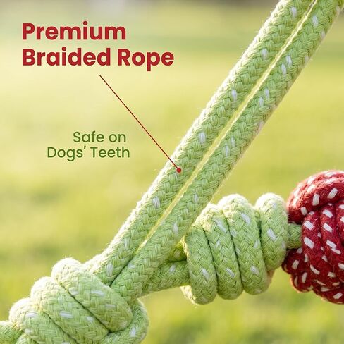 Cherry Shaped Dog Rope Toy Colorful Braided Rope Tug of War Dog Toy for Large Dogs Aggressive Chewers Interactive Big Dog Chew Toys in Kuwait