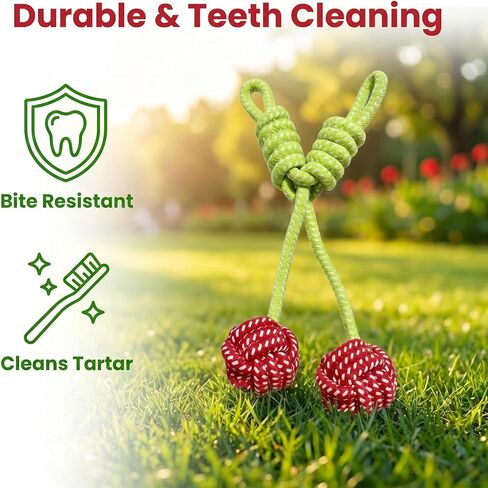 Cherry Shaped Dog Rope Toy Colorful Braided Rope Tug of War Dog Toy for Large Dogs Aggressive Chewers Interactive Big Dog Chew Toys in Kuwait