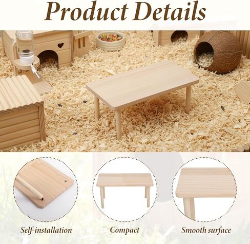 Wooden Hamster Platform, Hamster Play Wooden Platform Wood Stand Hamsters Cage Accessory for Hamsters Other Small Pets in Kuwait