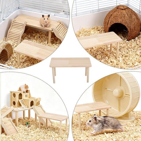Wooden Hamster Platform, Hamster Play Wooden Platform Wood Stand Hamsters Cage Accessory for Hamsters Other Small Pets in Kuwait