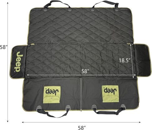 Jeep Vehicle Seat Protector for Dogs and Pets (Charcoal Black) Adjustable Seat Cover - Durable Protection Waterproof Design (58 x 23 x 18.5 inch) in Kuwait