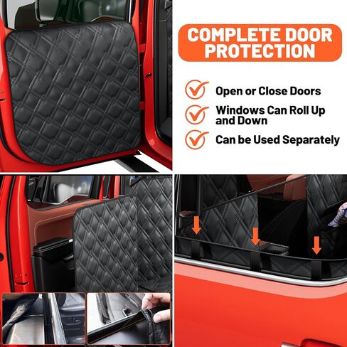 أرجوحة كلب Surfcabin Floor XL للشاحنة، غطاء مقعد للحيوانات الأليفة للشاحنات المقاومة للماء مع حماية للباب، موسع مقعد خلفي قوي للكلاب متوافق مع شاحنات كابينة الطاقم كاملة الحجم مثل F150، GMC والمزيد in Kuwait