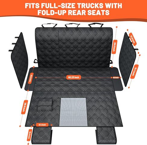 أرجوحة كلب Surfcabin Floor XL للشاحنة، غطاء مقعد للحيوانات الأليفة للشاحنات المقاومة للماء مع حماية للباب، موسع مقعد خلفي قوي للكلاب متوافق مع شاحنات كابينة الطاقم كاملة الحجم مثل F150، GMC والمزيد in Kuwait