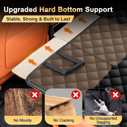 Back Seat Extender for Dogs, Holds 450 lbs, Hard Bottom Waterproof Dog Car Seat Cover with Door Protectors, 600D Heavy Duty Scratch Proof & Nonslip Dog Hammock with Mesh Window for Car, SUVs in Kuwait
