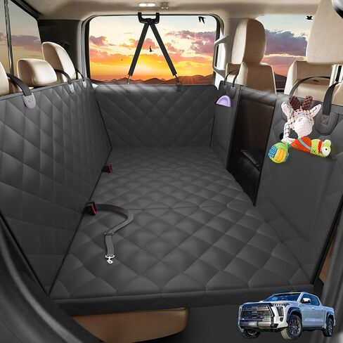 Truck Dog Seat Cover Back Seat, Hard Bottom Dog Hammock for Car, Waterproof XL Large Soft Pet Extender Travel Bed Supports 400lbs, Durable Platform Protector Full Size Crew Cab Rear Seat in Saudi Arabia
