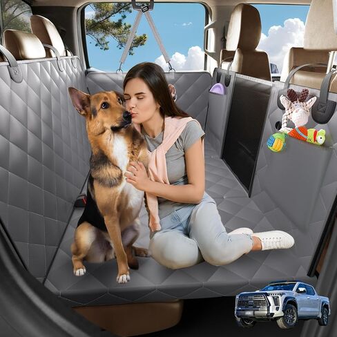Truck Dog Seat Cover Back Seat, Hard Bottom Dog Hammock for Car, Waterproof XL Large Soft Pet Extender Travel Bed Supports 400lbs, Durable Platform Protector Full Size Crew Cab Rear Seat in Saudi Arabia