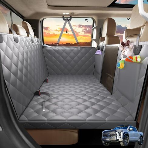 Truck Dog Seat Cover Back Seat, Hard Bottom Dog Hammock for Car, Waterproof XL Large Soft Pet Extender Travel Bed Supports 400lbs, Durable Platform Protector Full Size Crew Cab Rear Seat in Saudi Arabia