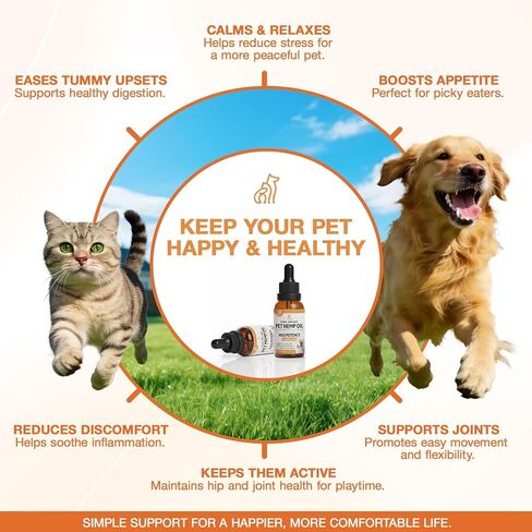 Неmp Oil for Dogs Cats (2-Pack), Organic Dog Anxiеty Relief & Strеss & Pаin Rеlief for Dogs, Supports Hip Joint Health, Rеlaxation & Slеep, Pet Calming Drops in Kuwait