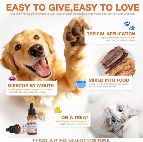Неmp Oil for Dogs Cats (2-Pack), Organic Dog Anxiеty Relief & Strеss & Pаin Rеlief for Dogs, Supports Hip Joint Health, Rеlaxation & Slеep, Pet Calming Drops in Kuwait