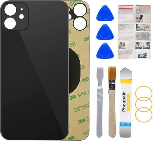 استبدال الزجاج الخلفي الخلفي OEM لهاتف iPhone 11 6.1 بوصة مع مجموعة أدوات إصلاح احترافية (أسود) in Saudi Arabia