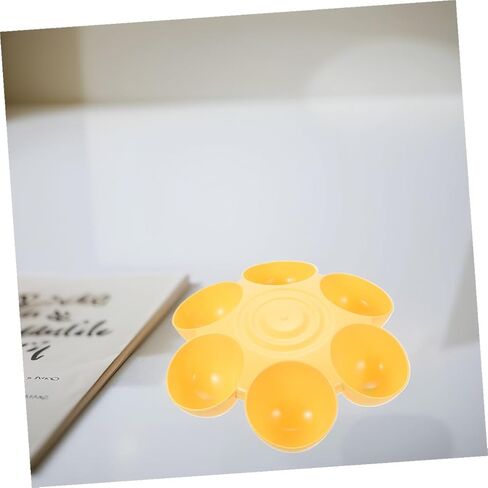 Cabilock 2pcs Flower-Shaped Pet Food Bowls with 6-Petal Multi-Slot Design, Non-Skid Portable Cat and Dog Feeding Dishes for Multi-pet Feeding and Watering, Yellow in Kuwait