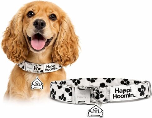 Adjustable Velvet Dog Collar with Metal Buckle & Poop Bag Holder for Medium & Large Dogs, Cute Fashion Pet Set (Cheetah & Cherries) in Kuwait
