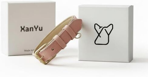 Genuine Leather Dog Collar, Pink, Adjustable Heavy Duty with Quick Release Metal Buckle, Soft Stylish for Small Medium Large Dogs (red) in Kuwait