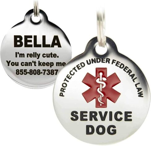 Engraved Service Dog Personalized with 4 Lines of Custom Engraved ID Stainless Steel Enameled in Saudi Arabia