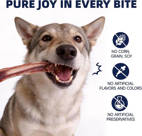 Beef Ribs Dog Treats, 100% New Zealand Veal Ribs, High Protein Whole Bone & Meat Structure, Natural Long-Lasting Real Meat Treats, 6.35oz in Kuwait