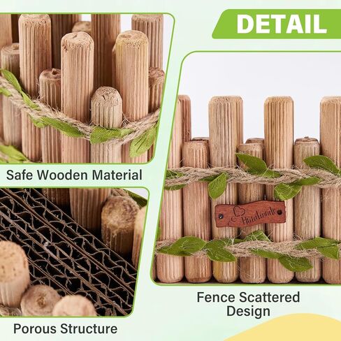 Natural Wood Hamster Spray Holder, Hamster Flower Forage Holder, Small Animal Herbs Spray Foraging Stander Decor, Hamsters Cage Habitat Decor Accessories for Guinea Pig, Gerbils in Kuwait
