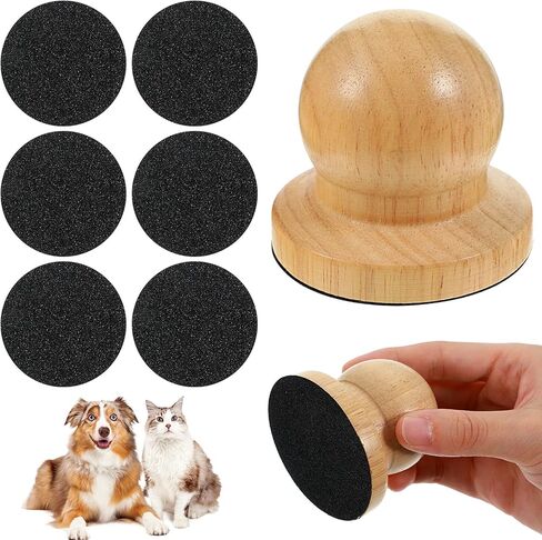 Wooden Dog Nail File, Dog Scratch Board for Nails with 6 Pcs Replaceable Sandpaper, Silent Grooming Tool for Puppies and Dogs, Gentle Filing Without Noise (Boxed) in Kuwait