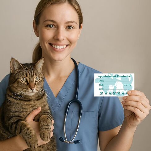 Pet Grooming Appointment Reminder Card,240Pcs Paw Prints Appointment Business Cards Groomings Report Card for Pet Care Dog Spa Client Reminder Vet Office in Kuwait