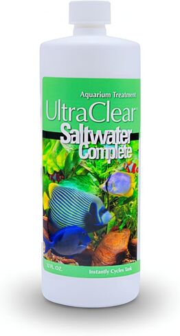 Saltwater Complete – Live Nitrifying Bacteria Blend for Saltwater & Reef Aquariums - Instant Cycle Marine Tank Starter - Removes Ammonia Nitrite - Clarifier - Safe for Fish Coral Invertebrates - 1Gal in Kuwait