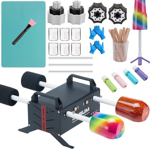 6 Cup Turner for Crafts Tumbler,Multi Tumbler Spinner Machine Kit,Tumbler Turner DIY Glitter Epoxy Resin Tumblers in Kuwait