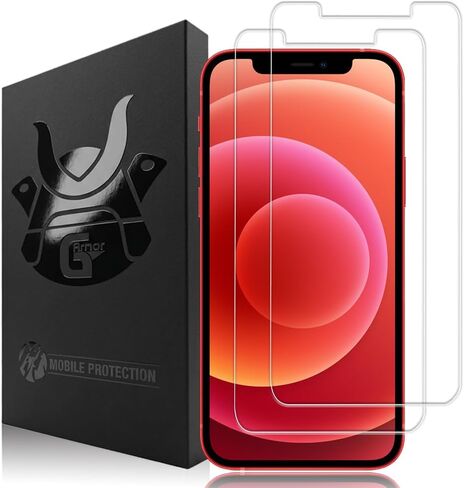 G-Armor 2 Pack Screen Protector for iPhone 12 and iPhone 12 Pro - Tempered Glass Screen Saver, Phone Case Friendly, Lifetime Replacement, Protective Screen Cover for 6.1 Inch iPhones in Saudi Arabia