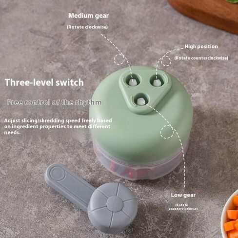 Mini Hand Crank Vegetable Chopper, Handheld Food Chopper, Garlic Chopper, Quick Manual Vegetable Processor for Onion, Garlic, Salad, Salsa, Fruit (green) in Saudi Arabia