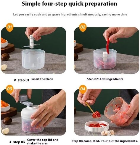 Mini Hand Crank Vegetable Chopper, Handheld Food Chopper, Garlic Chopper, Quick Manual Vegetable Processor for Onion, Garlic, Salad, Salsa, Fruit (green) in Saudi Arabia