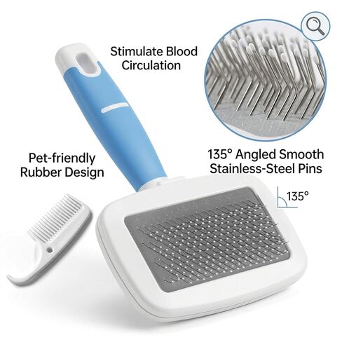 Dog Brush for French Bulldog, French Bulldog Brush for Shedding, Skin Friendly Frenches Bulldogs Brushes for Grooming, Slicker Brushes for Dogs and Cats, Effectively, Blue in Kuwait