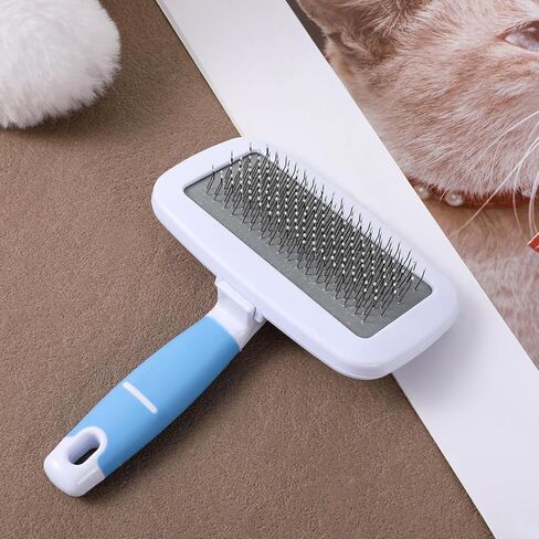Dog Brush for French Bulldog, French Bulldog Brush for Shedding, Skin Friendly Frenches Bulldogs Brushes for Grooming, Slicker Brushes for Dogs and Cats, Effectively, Blue in Kuwait