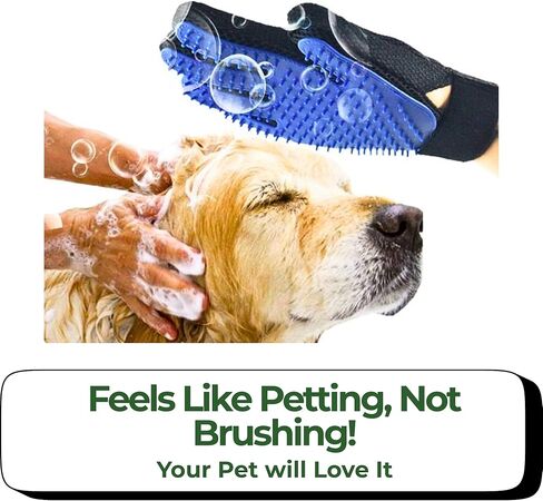 قفازات العناية بالحيوانات الأليفة من ElitePaws للكلاب والقطط - زوج من اليسار واليمين، قفاز من السيليكون مع شبكة خلفية قابلة للتنفس، لجميع السلالات، للاستحمام والاستخدام الجاف in Kuwait