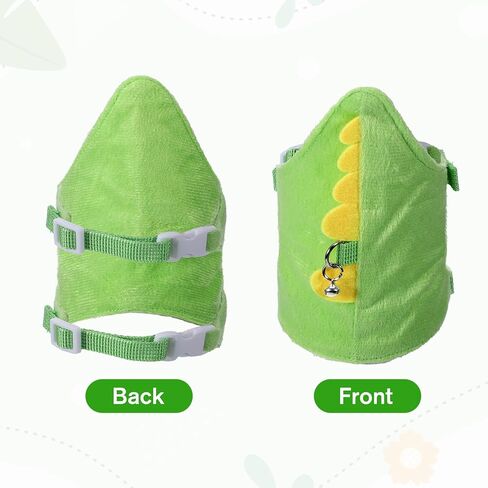 Ferret Harness and Leash Set, Dinosaur Shaped Rabbit Harness and Leash Set with Safe Bell, Adjustable Ferret Vest Harness for Baby Rabbit Guinea Pig Teacup Chihuahua Mouse Small Pet(Green) in Kuwait