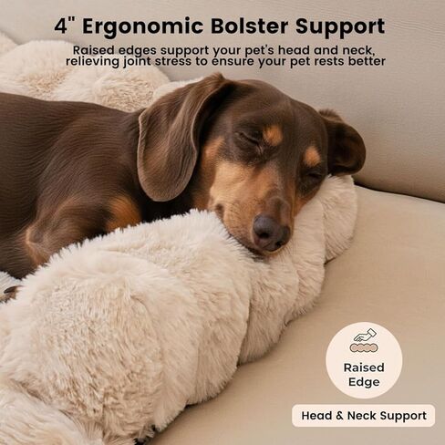 Dog Bed for Couch, Calming Dog Couch Bed for Small Medium Dogs, Fluffy Faux Fur Fuzzy Washable Pet Sofa Covers Protector Mat Pad for Pets Cats Puppy in Kuwait