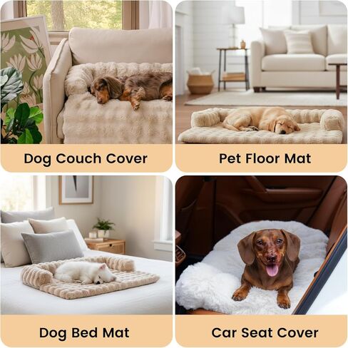 Dog Bed for Couch, Calming Dog Couch Bed for Small Medium Dogs, Fluffy Faux Fur Fuzzy Washable Pet Sofa Covers Protector Mat Pad for Pets Cats Puppy in Saudi Arabia