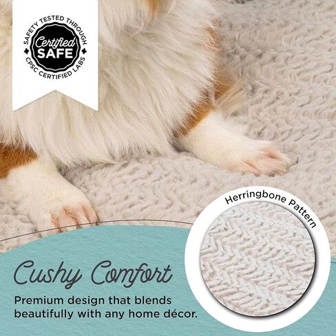 Best Friends by Sheri Comfy Crate Sleeper Mat - سرير كلب فخم منخفض الوبر، مقاس 91.44 سم × 60.96 سم، صناديق كبيرة وكبيرة جدًا، يصل وزنها إلى 70 رطلًا، يمكن غسلها في الغسالة، نمط متعرج، أويستر in Kuwait