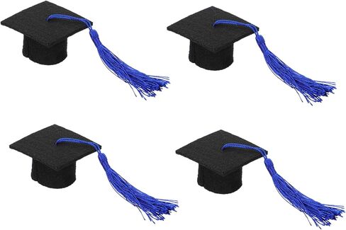 Upkoch Mini Graduation Caps with Tassels for Pets 4 Pack Adjustable Doctoral Hats for Small Dogs Cats Hamsters and More Graduation Photo Props in Kuwait